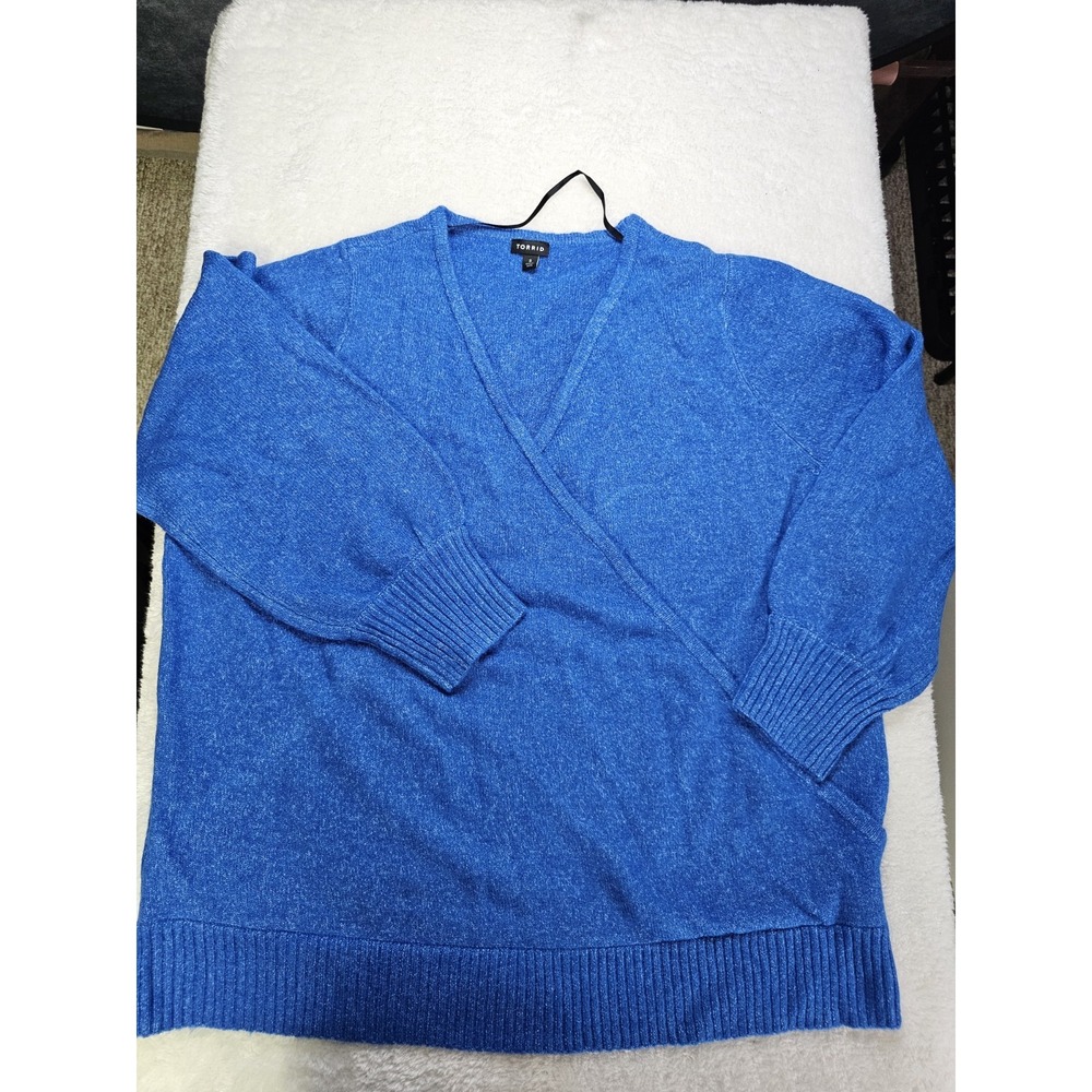 Torrid Size 3 Womens Blue‎ Pullover Sweater With Wrap Around Styling